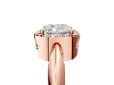 Rose gold Cushion Cut Diamond Halo Engagement Ring with Split Shank and Four-Prong Setting_100