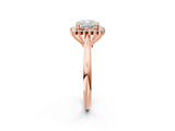 Rose gold Cushion Cut Diamond Halo Ring with Solitaire Band and Prong Setting_72