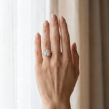 Rose gold Cushion Cut Diamond Halo Ring with Split Shank and Four-Prong Setting_80