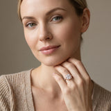 Rose gold Cushion Cut Diamond Halo Ring with Split Shank and Four-Prong Setting_81