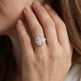 Rose gold Cushion Cut Diamond Halo Ring with Split Shank and Four-Prong Setting_82