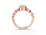 Rose gold Cushion Cut Diamond Milgrain Marquise Band with Prong Setting_6