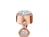 Rose gold Cushion Cut Diamond Milgrain Marquise Band with Prong Setting_8