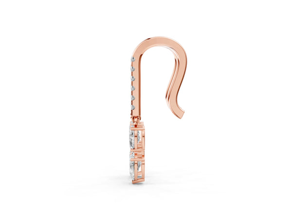 Rose gold Cushion Cut Diamond Multi-Shape Drop Earrings