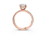 Rose gold Cushion Cut Diamond Pavé Band with Four-Prong Setting_40