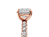 Rose gold Cushion Cut Diamond Pavé Band with Four-Prong Setting_42