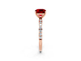 Rose gold Cushion Cut Diamond Pavé Band with Six-Prong Setting_2
