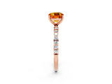 Rose gold Cushion Cut Diamond Pavé Band with Six-Prong Setting_2