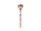 Rose gold Cushion Cut Diamond Pavé Band with Six-Prong Setting_2