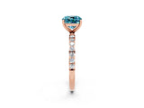 Rose gold Cushion Cut Diamond Pavé Band with Six-Prong Setting_2