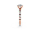Rose gold Cushion Cut Diamond Pavé Band with Six-Prong Setting_2