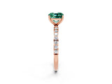 Rose gold Cushion Cut Diamond Pavé Band with Six-Prong Setting_2