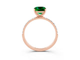 Rose gold Cushion Cut Diamond Pavé Band with Six-Prong Setting_3