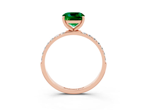 Rose gold Cushion Cut Diamond Pavé Band with Six-Prong Setting_3