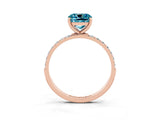 Rose gold Cushion Cut Diamond Pavé Band with Six-Prong Setting_3
