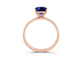 Rose gold Cushion Cut Diamond Pavé Band with Six-Prong Setting_3