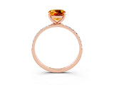 Rose gold Cushion Cut Diamond Pavé Band with Six-Prong Setting_3