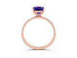 Rose gold Cushion Cut Diamond Pavé Band with Six-Prong Setting_3