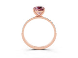 Rose gold Cushion Cut Diamond Pavé Band with Six-Prong Setting_3