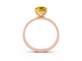 Rose gold Cushion Cut Diamond Pavé Band with Six-Prong Setting_3