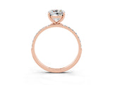 Rose gold Cushion Cut Diamond Pavé Band with Six-Prong Setting_3