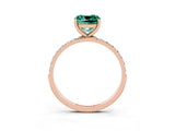 Rose gold Cushion Cut Diamond Pavé Band with Six-Prong Setting_3