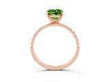 Rose gold Cushion Cut Diamond Pavé Band with Six-Prong Setting_3