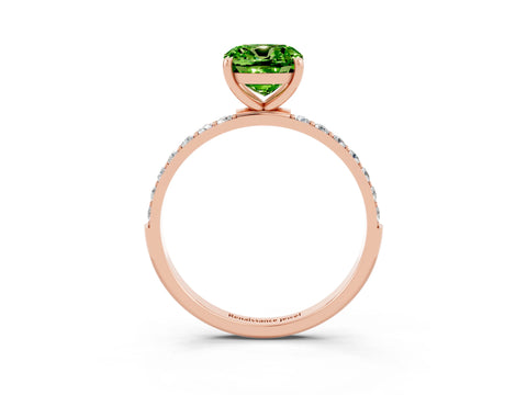 Rose gold Cushion Cut Diamond Pavé Band with Six-Prong Setting_3