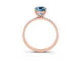 Rose gold Cushion Cut Diamond Pavé Band with Six-Prong Setting_3