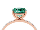 Rose gold Cushion Cut Diamond Pavé Band with Six-Prong Setting_4