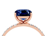 Rose gold Cushion Cut Diamond Pavé Band with Six-Prong Setting_4