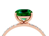 Rose gold Cushion Cut Diamond Pavé Band with Six-Prong Setting_4