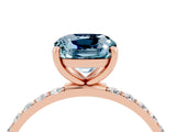 Rose gold Cushion Cut Diamond Pavé Band with Six-Prong Setting_4