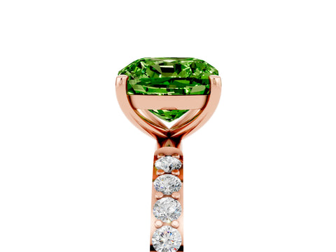 Rose gold Cushion Cut Diamond Pavé Band with Six-Prong Setting_5