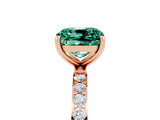 Rose gold Cushion Cut Diamond Pavé Band with Six-Prong Setting_5