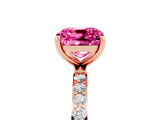 Rose gold Cushion Cut Diamond Pavé Band with Six-Prong Setting_5