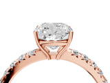 Rose gold Cushion Cut Diamond Pavé Solitaire Engagement Ring with Four-Prong Setting_80