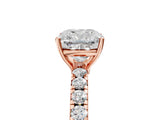 Rose gold Cushion Cut Diamond Pavé Solitaire Engagement Ring with Four-Prong Setting_81