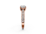 Rose gold Cushion Cut Diamond Pave Band with Four-Prong Setting_57