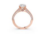 Rose gold Cushion Cut Diamond Pave Band with Four-Prong Setting_58