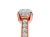 Rose gold Cushion Cut Diamond Pave Band with Four-Prong Setting_60
