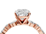 Rose gold Cushion Cut Diamond Ring with Marquise and Round with Moissanite side stone Side Stones and Four-Prong Setting_64