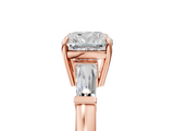 Rose gold Cushion Cut Diamond Ring with Tapered Baguette Side Stones in Four-Prong Setting_21