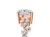 Rose gold Cushion Cut Diamond Scattered Round Accent Ring with Prong Setting_17
