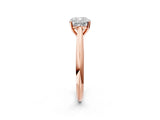 Rose gold Cushion Cut Diamond Solitaire Engagement Ring with Cathedral Setting and Four-Prong Mount_100