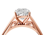 Rose gold Cushion Cut Diamond Solitaire Engagement Ring with Cathedral Setting and Four-Prong Mount_102