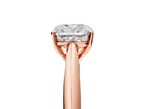 Rose gold Cushion Cut Diamond Solitaire Engagement Ring with Cathedral Setting and Four-Prong Mount_103