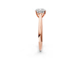 Rose gold Cushion Cut Diamond Solitaire Engagement Ring with Cathedral Setting and Four-Prong Mount_16
