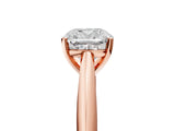 Rose gold Cushion Cut Diamond Solitaire Engagement Ring with Cathedral Setting and Four-Prong Mount_19