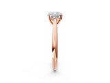 Rose gold Cushion Cut Diamond Solitaire Engagement Ring with Cathedral Setting and Four-Prong Mount_263